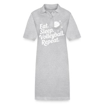 Volleyball Spieler Beach Volleyball Volleyballer - Stanley/Stella Frauen Bio-Polokleid PAIGER - Grau meliert - Vorne
