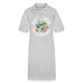 Save the Rainforest Frog - Stanley/Stella PAIGER Organic Women’s Polo Dress - heather grey - Front