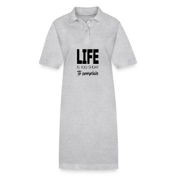 Life is too short - Stanley/Stella Frauen Bio-Polokleid PAIGER - Grau meliert - Vorne