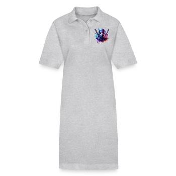 Ninja - Stanley/Stella PAIGER Organic Women’s Polo Dress - heather grey - Front