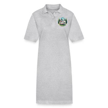 Camping Camper Wohnwagen - Stanley/Stella Frauen Bio-Polokleid PAIGER - Grau meliert - Vorne