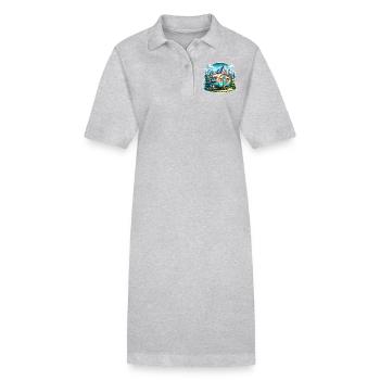 Camping Camper Wohnwagen - Stanley/Stella Frauen Bio-Polokleid PAIGER - Grau meliert - Vorne