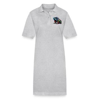 Iguane - Robe polo bio PAIGER Stanley/Stella Femme - gris chiné - Devant