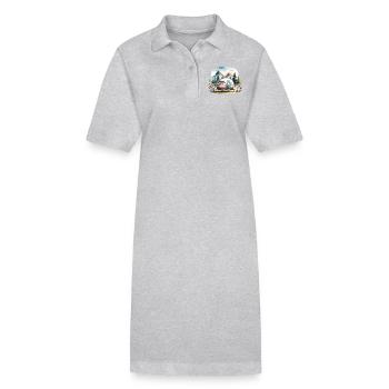Caravane de camping - Robe polo bio PAIGER Stanley/Stella Femme - gris chiné - Devant