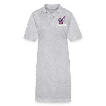 I'M Owlsome Eule Eulen - Stanley/Stella Frauen Bio-Polokleid PAIGER - Grau meliert - Vorne