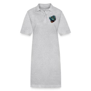 Iguane - Robe polo bio PAIGER Stanley/Stella Femme - gris chiné - Devant