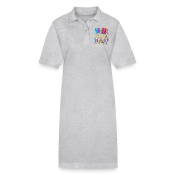 Einschulung Einhorn Schulanfänger 2026 - Stanley/Stella Frauen Bio-Polokleid PAIGER - Grau meliert - Vorne