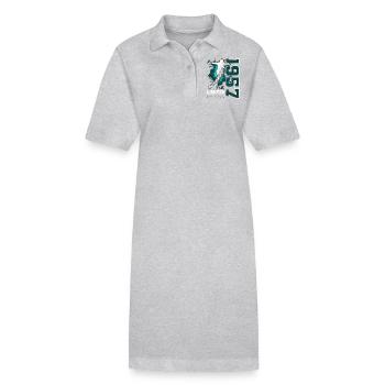 1957 Geboren Fußball Limited Edition Geburtstag - Stanley/Stella Frauen Bio-Polokleid PAIGER - Grau meliert - Vorne