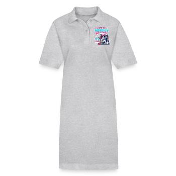 12th Birthday Unicorn Graffiti Girl - Stanley/Stella PAIGER Organic Women’s Polo Dress - heather grey - Front