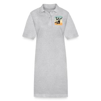 Handball Handballer - Stanley/Stella Frauen Bio-Polokleid PAIGER - Grau meliert - Vorne