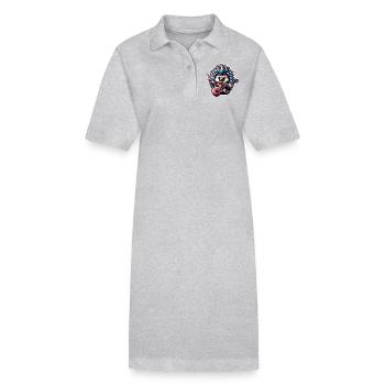 Igel Rock and Roll Gitarrist - Stanley/Stella Frauen Bio-Polokleid PAIGER - Grau meliert - Vorne