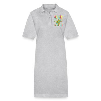autism is my superpower - Stanley/Stella Frauen Bio-Polokleid PAIGER - Grau meliert - Vorne