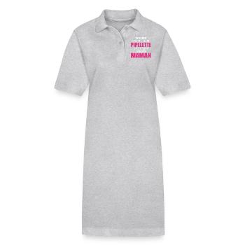 je suis une future maman pipelette ! future maman - Robe polo bio PAIGER Stanley/Stella Femme - gris chiné - Devant