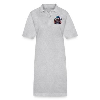 Sloth Rock and Roll Guitarist - Stanley/Stella PAIGER Organic Women’s Polo Dress - heather grey - Front