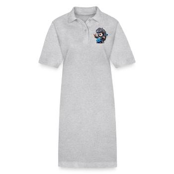Igel Rock and Roll Gitarrist - Stanley/Stella Frauen Bio-Polokleid PAIGER - Grau meliert - Vorne