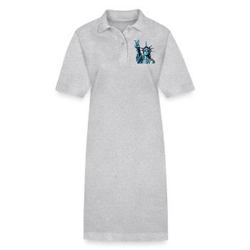 Statue de la Liberté Paix - Robe polo bio PAIGER Stanley/Stella Femme - gris chiné - Devant