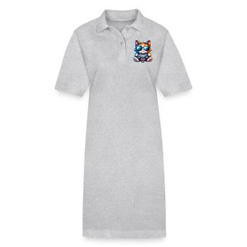 Cat Gaming Gamer - Robe polo bio PAIGER Stanley/Stella Femme - gris chiné - Devant