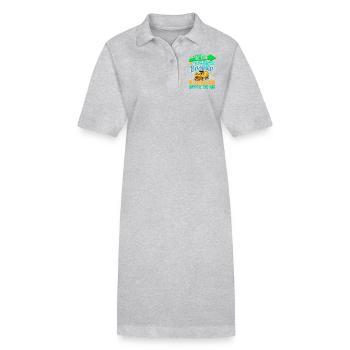 Little brother - Stanley/Stella PAIGER Organic Women’s Polo Dress - heather grey - Front