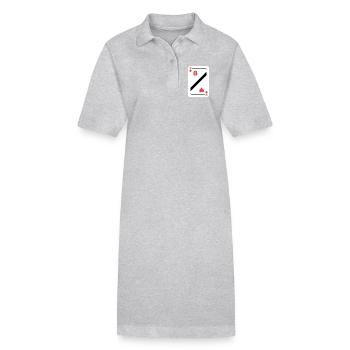 Herz Acht Spielkarte Pokerkarte - Stanley/Stella Frauen Bio-Polokleid PAIGER - Grau meliert - Vorne