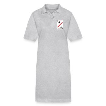 Pik Vier Spielkarte Pokerkarte - Stanley/Stella Frauen Bio-Polokleid PAIGER - Grau meliert - Vorne
