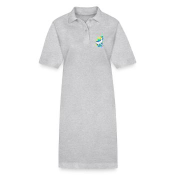 Baleine à bosse - Robe polo bio PAIGER Stanley/Stella Femme - gris chiné - Devant