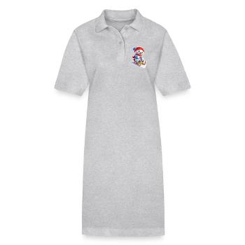 Winterbär auf Schlitten - Stanley/Stella Frauen Bio-Polokleid PAIGER - Grau meliert - Vorne