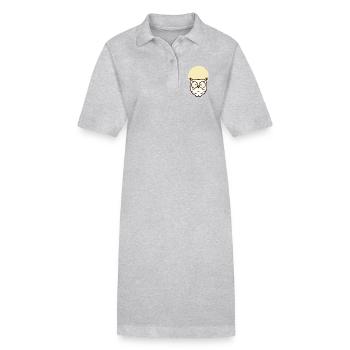Minimalistische Eule – Schlicht & Elegant - Stanley/Stella Frauen Bio-Polokleid PAIGER - Grau meliert - Vorne