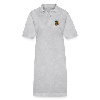 Grenouille colorée avec spectre - Robe polo bio PAIGER Stanley/Stella Femme - gris chiné - Devant