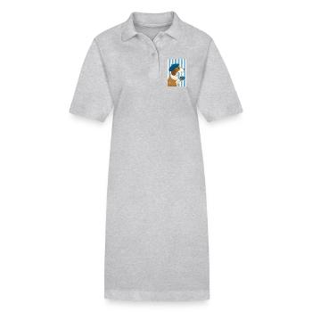 Schicker Hundekaffee und Baskenmütze - Stanley/Stella Frauen Bio-Polokleid PAIGER - Grau meliert - Vorne