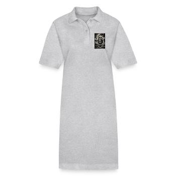 hibou mystique - Robe polo bio PAIGER Stanley/Stella Femme - gris chiné - Devant