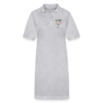Couple de mariage en dessin animé tout juste marié - Robe polo bio PAIGER Stanley/Stella Femme - gris chiné - Devant