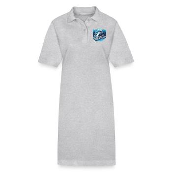 Un dauphin des années 80 avec un synthétiseur sous l’eau. - Robe polo bio PAIGER Stanley/Stella Femme - gris chiné - Devant