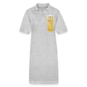 LA VIE EST TROP COURTE POUR BOIRE DE LA BIÈRE DE MERDE - Robe polo bio PAIGER Stanley/Stella Femme - gris chiné - Devant