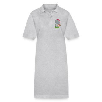 Katze Weihnachten Paket - Stanley/Stella Frauen Bio-Polokleid PAIGER - Grau meliert - Vorne