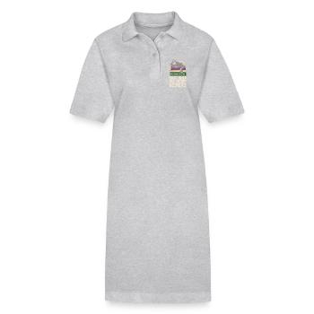 Lire, dormir, répéter et les chats - Robe polo bio PAIGER Stanley/Stella Femme - gris chiné - Devant