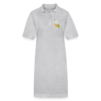 Verre à cocktail à l’orange et à la menthe - Robe polo bio PAIGER Stanley/Stella Femme - gris chiné - Devant