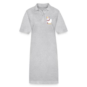Là où les vents se rencontrent - Oie chinoise - Rubis - Robe polo bio PAIGER Stanley/Stella Femme - gris chiné - Devant