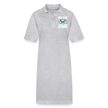 Gamer und Katzenliebhaber Videospiele und Schnurren - Stanley/Stella Frauen Bio-Polokleid PAIGER - Grau meliert - Vorne