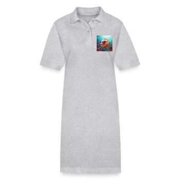 Flossen hoch! Lustiger Fisch mit Sonnenbrille - Stanley/Stella Frauen Bio-Polokleid PAIGER - Grau meliert - Vorne