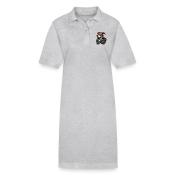 Jack Russel Terrier Dog Muscles Bodybuilding - Stanley/Stella PAIGER Organic Women’s Polo Dress - heather grey - Front