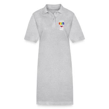 Mois de la fierté - Je suis peut-être hétéro, mais je ne déteste pas - Robe polo bio PAIGER Stanley/Stella Femme - gris chiné - Devant