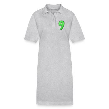 Zahl 9 - Neun - 9 Motiv - Stanley/Stella Frauen Bio-Polokleid PAIGER - Grau meliert - Vorne