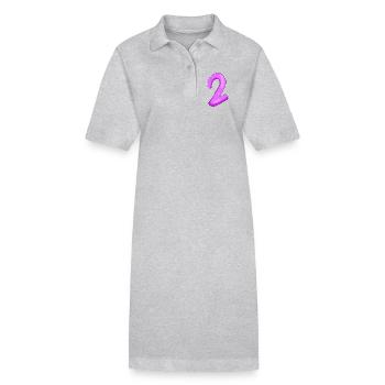 Deux - 2 - Nombre - Robe polo bio PAIGER Stanley/Stella Femme - gris chiné - Devant