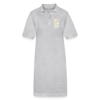 Farmer Rooster Flock Poultry Chicken - Stanley/Stella Frauen Bio-Polokleid PAIGER - Grau meliert - Vorne