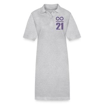 Infini par 21 millions de bitcoins - Robe polo bio PAIGER Stanley/Stella Femme - gris chiné - Devant
