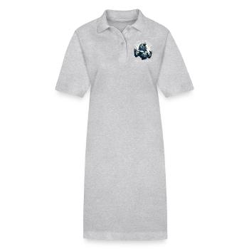 LIFT & ROAR : VOUS ÊTES ROI, UN LION DU CULTURISME - Robe polo bio PAIGER Stanley/Stella Femme - gris chiné - Devant
