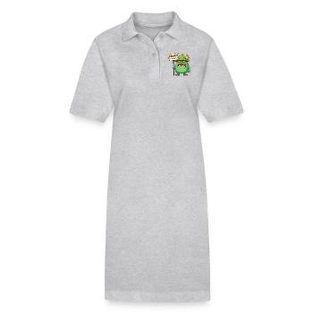 Drôle monstre de mauvaise humeur - Robe polo bio PAIGER Stanley/Stella Femme - gris chiné - Devant