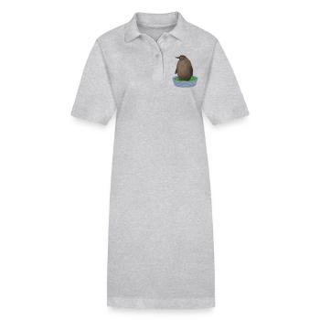 Pesto penguin - Stanley/Stella PAIGER Organic Women’s Polo Dress - heather grey - Front