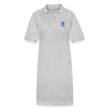 Pixel Bär Blauer Himmel - Stanley/Stella Frauen Bio-Polokleid PAIGER - Grau meliert - Vorne