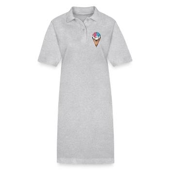 Une cuillère de glace de baseball avec des vermicelles dans un pavillon de gaufres - Robe polo bio PAIGER Stanley/Stella Femme - gris chiné - Devant